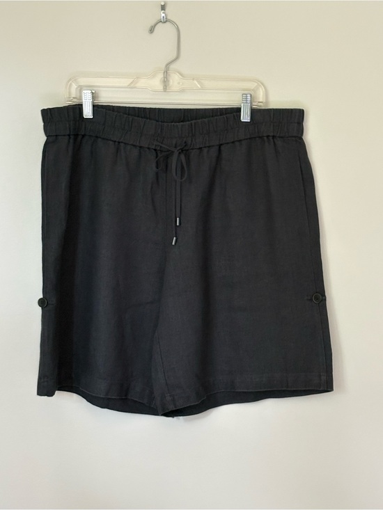 Eileen Fisher Pants - Eileen Fisher Charcoal Organic Linen Elastic Waist Shorts